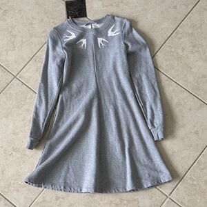 McQ Alexander McQueen Gray Long Sleeve Dress